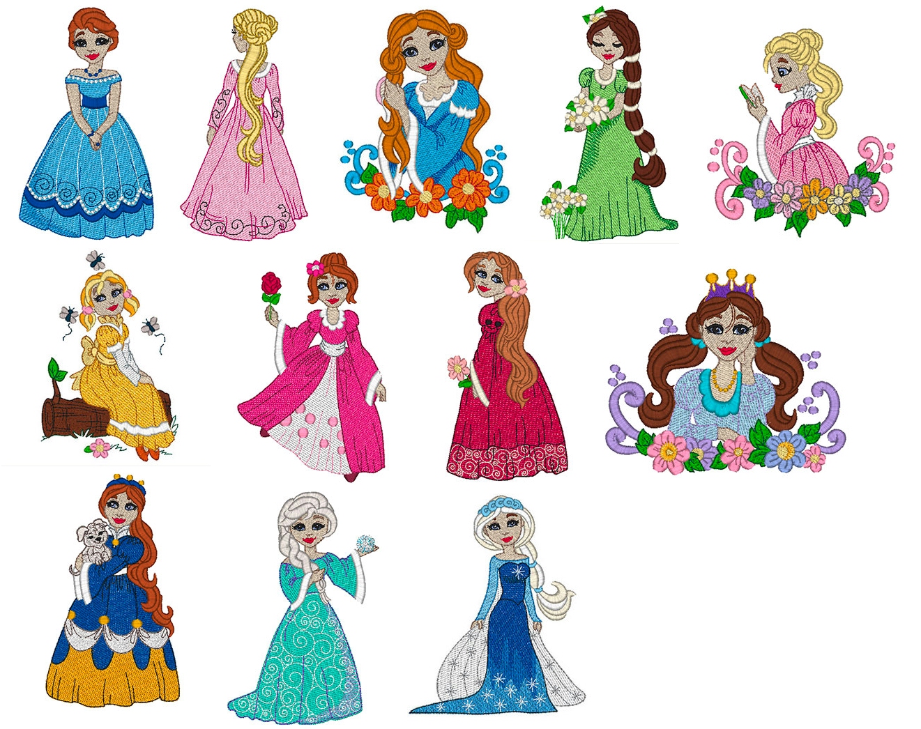 Fair Maidens Mylar Embroidery Designs by Purely Gates Embroidery