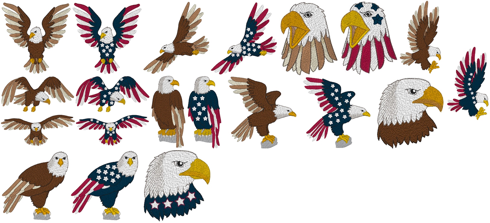 American Eagles Mylar Embroidery Designs by Purely Gates Embroidery