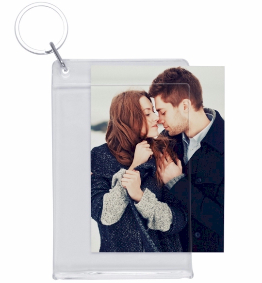 Standard Slip-in Photo Keychain - 2.5" x 3.5" Acrylic Embroidery Blank - CLOSEOUT
