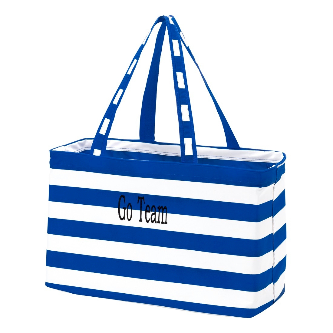 Ultimate Tote Embroidery Blank - ROYAL BLUE STRIPE