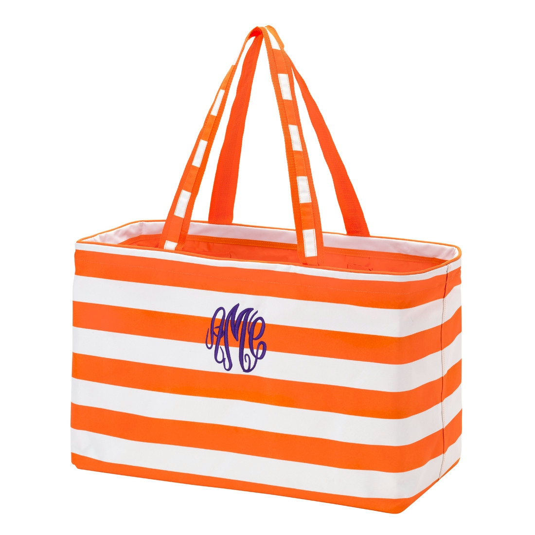 Ultimate Tote Embroidery Blank - ORANGE STRIPE