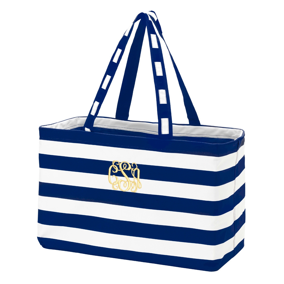 Ultimate Tote Embroidery Blank - NAVY STRIPE