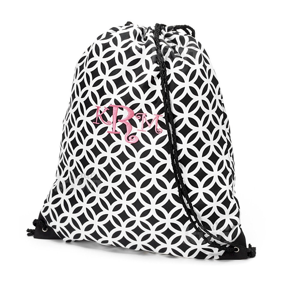 Gym Bag Drawstring Pack Embroidery Blanks - BLACK SADIE - CLOSEOUT
