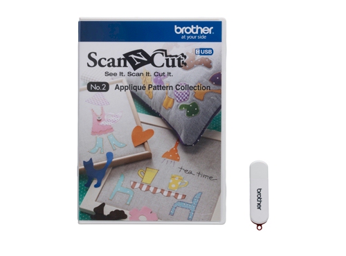 Brother CAUSB2 No. 2 Appliqué Pattern Collection on USB Stick for Scan N Cut Machine CM100DM 