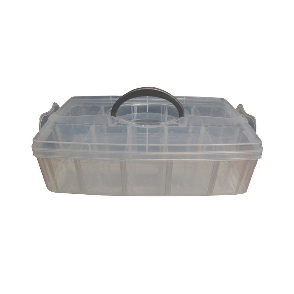 The Craft Condo Lite - 10 Compartment Craft/Thread Expandable Stackable Notion Box With Carry Handle