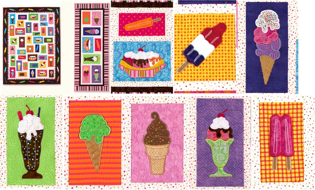 Scoop It Up! Quilt Pattern & Design Collection Embroidery Designs by Lunch Box Quilts on a CD-ROM