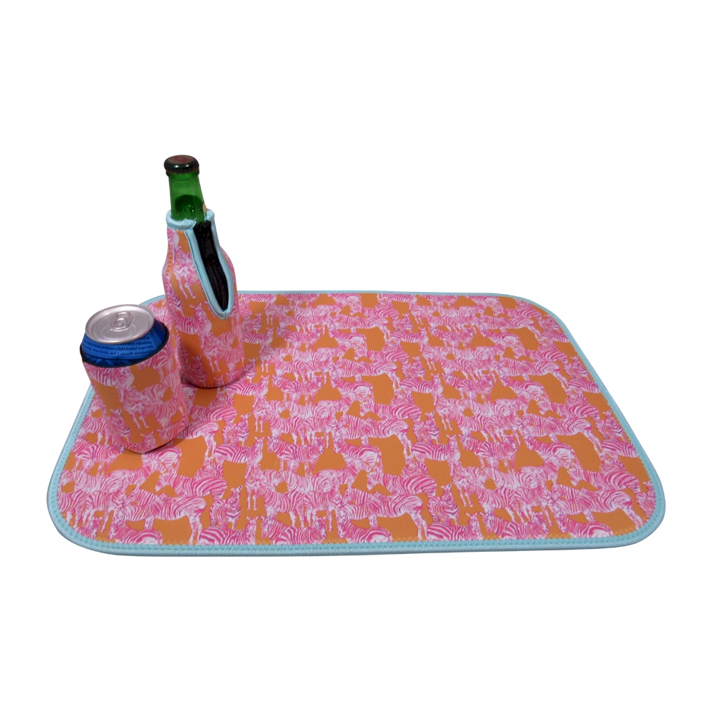 The Coral Palms® Swimsuit Saver Roll-up Neoprene Mat - So Zebralicious Collection