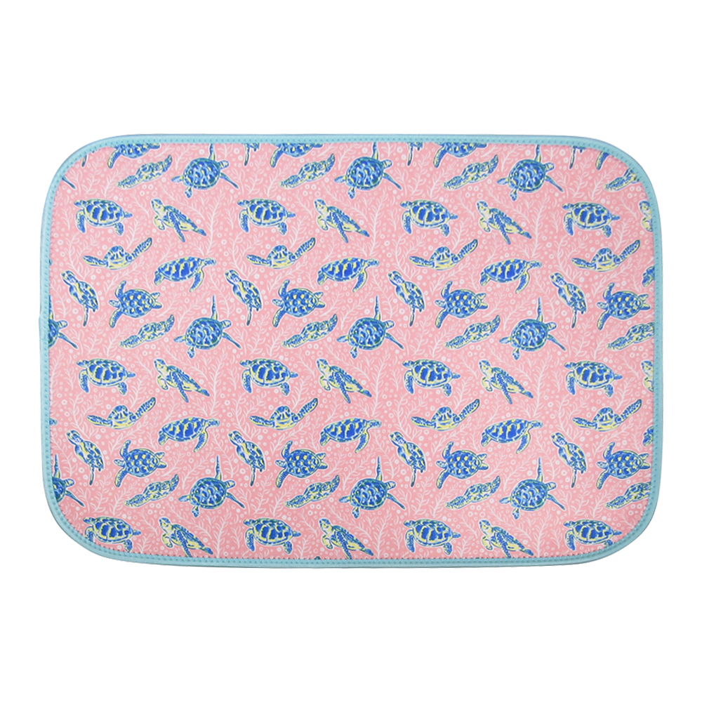 The Coral Palms® Swimsuit Saver Roll-up Neoprene Mat - Solely Sea Turtles Collection