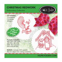 Christmas Redwork Embroidery Design + SVG Collection CD-ROM by Hope Yoder