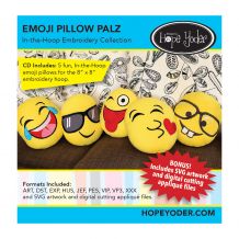 Emoji Pillow Palz Embroidery Design + SVG Collection CD-ROM by Hope Yoder