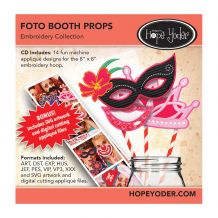 Foto Booth Props Embroidery Design + SVG Collection CD-ROM by Hope Yoder
