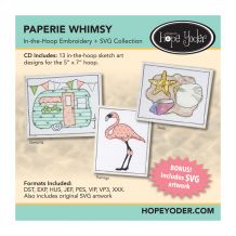 Paperie Whimsy Embroidery Design + SVG Collection CD-ROM by Hope Yoder