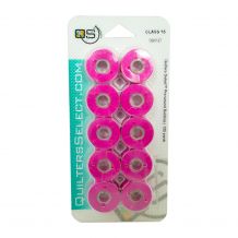 Quilters Select - Select Para Cotton Poly 80wt Thread Class 15 Pre-Wound Bobbins - 10/pack - Hot Pink