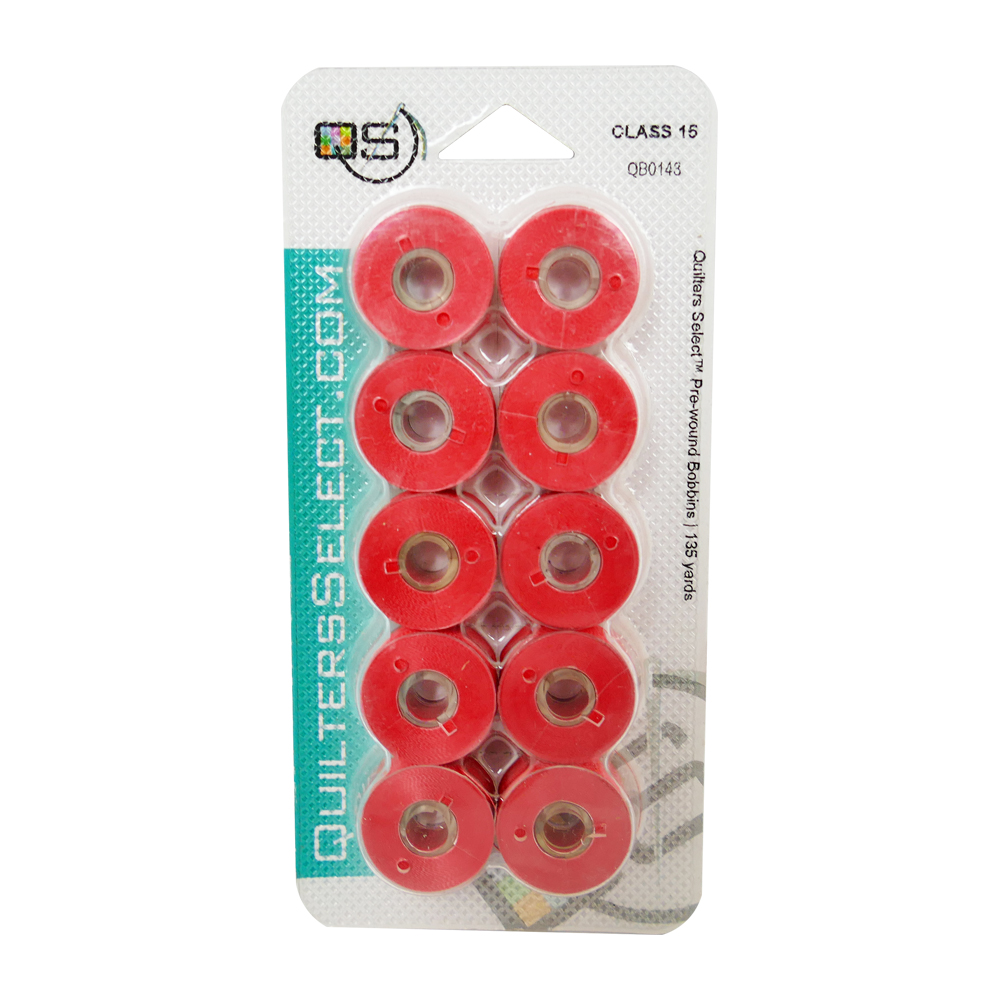 Quilters Select - Select Para Cotton Poly 80wt Thread Class 15 Pre-Wound Bobbins - 10/pack - Dark Coral