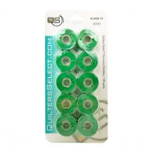 Quilters Select - Select Para Cotton Poly 80wt Thread Class 15 Pre-Wound Bobbins - 10/pack - Irish Green