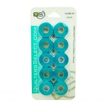 Quilters Select - Select Para Cotton Poly 80wt Thread Class 15 Pre-Wound Bobbins - 10/pack - Italian Blue