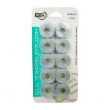 Quilters Select - Select Para Cotton Poly 80wt Thread Class 15 Pre-Wound Bobbins - 10/pack - Light Gray
