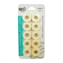 Quilters Select - Select Para Cotton Poly 80wt Thread Class 15 Pre-Wound Bobbins - 10/pack - Off White
