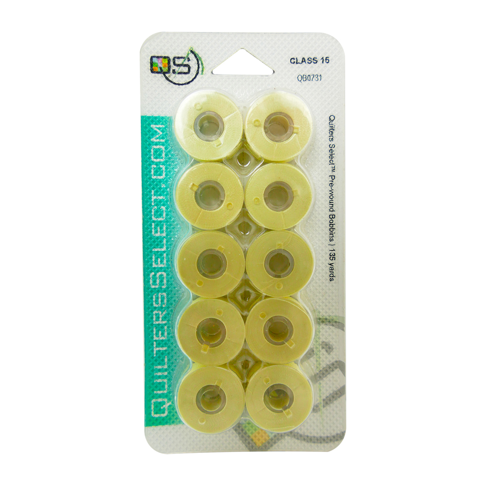 Quilters Select - Select Para Cotton Poly 80wt Thread Class 15 Pre-Wound Bobbins - 10/pack - Sandstone
