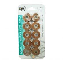 Quilters Select - Select Para Cotton Poly 80wt Thread Class 15 Pre-Wound Bobbins - 10/pack - Harvest Brown
