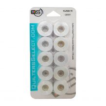 Quilters Select - Select Para Cotton Poly 80wt Thread Class 15 Pre-Wound Bobbins - 10/pack - Ice Cap