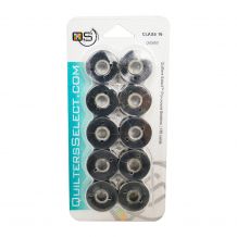 Quilters Select - Select Para Cotton Poly 80wt Thread Class 15 Pre-Wound Bobbins - 10/pack - Black