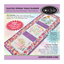 Quilted Spring Table Runner Embroidery Design + SVG Collection CD-ROM by Hope Yoder