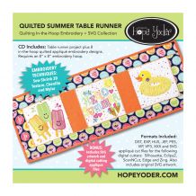 Quilted Summer Table Runner Embroidery Design + SVG Collection CD-ROM by Hope Yoder