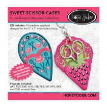 Sweet Scissor Cases Embroidery Design + SVG Collection CD-ROM by Hope Yoder