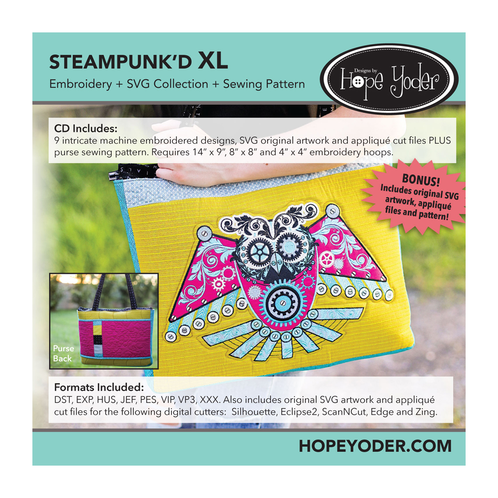 Steampunk'D XL Embroidery Design + SVG Collection CD-ROM by Hope Yoder