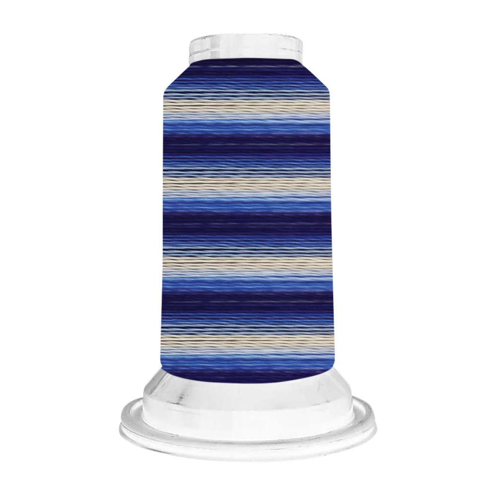 V11 Royal Blue Stripe - Floriani Variegated Rayon Embroidery Thread - 1000m Spool