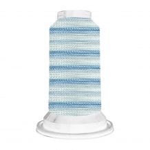 V22B Baby Blue Stripe - Floriani Variegated Rayon Embroidery Thread - 1000m Spool