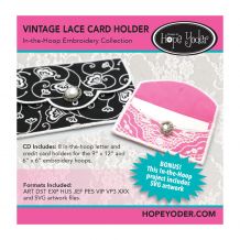 Vintage Lace Card Holder Embroidery Design + SVG Collection CD-ROM by Hope Yoder
