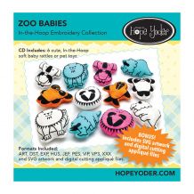 Zoo Babies Embroidery Design + SVG Collection CD-ROM by Hope Yoder