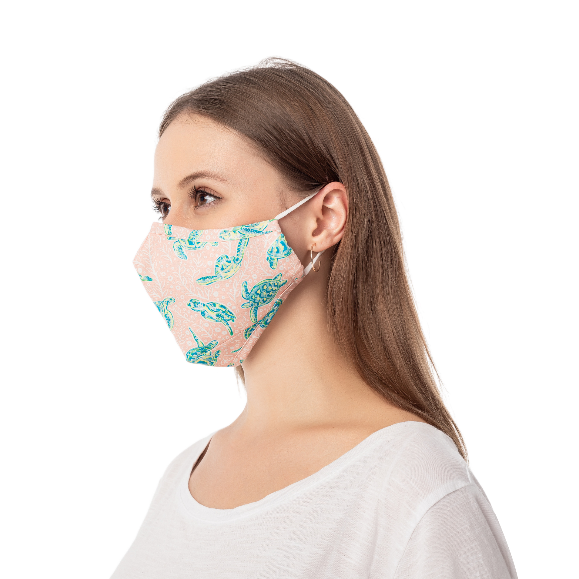 Adult 4-Layer Cotton Mask - Includes 1 Replaceable PM2.5 Filter and Adjustable Ear Straps - Solely Sea Turtles Collection